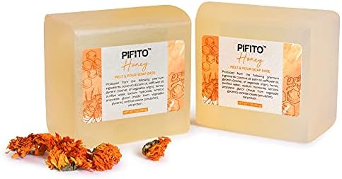 Pifito Honey Melt and Pour Soap Base (2 lb) │ Premium 100% Natural Glycerin Soap Base │ Luxurious Soap Making Supplies