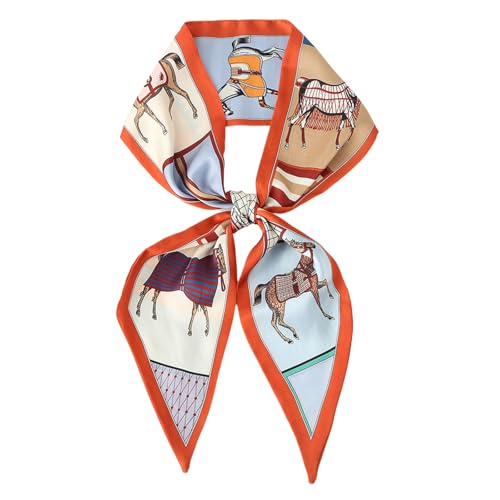 Image of Head Hair Scarf for Women,Silky Long Headscarf Purse Bag Scarfs for Handbag Fashion Satin Neck Scarves Accessories