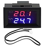 12V Thermostat Digitaler Allzweck-Temperaturregler Thermostat mit NTC Wasserfester Sensor Sonde Digital Anzeige Einstellbar Mikrocomputer ElektronischerThermostat Intelligenter Temperatur Regler