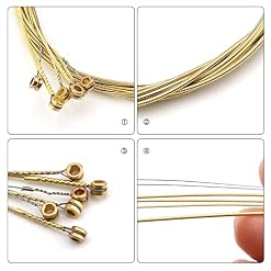 Cordes De Guitare Acoustique, Kinbom 2 ensembles de 6 cordes de guitare, 1 paquet d’or et d’argent avec 1 mélange de… - Les Beatles, Paul McCartney, John Lennon, RIngo Starr, George Harrison Cordes De Guitare Acoustique, Kinbom 2 ensembles de 6 cordes de guitare, 1 paquet d'or et d'argent avec 1 mélange de… – Image 3