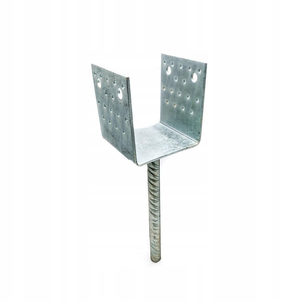10x Pfostenträger U-Form zum Einbetonieren - 101 x 125 x 100 mm | Stützenfuß 101 x 125 x 100 mm, Pfostenanker Verzinkter Stahl 4 mm, Bodenanker für Holzpfosten