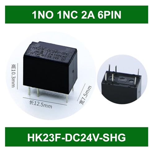 Relais HK23F-DC24V-SHG 6PIN 2A pour circuits imprimés électroniques