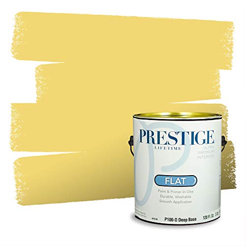 PRESTIGE Paints Interior Paint and Primer In One, 1-Gallon, Flat, Comparable Match of Valspar* Pineapple Mousse*