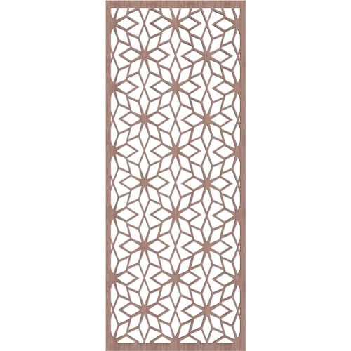 Image of 13 3 /8 inchW x 34 3 /8 inchH x 3 /8 inchT Lake Decorative Fretwork Wood Wall Panels, Walnut