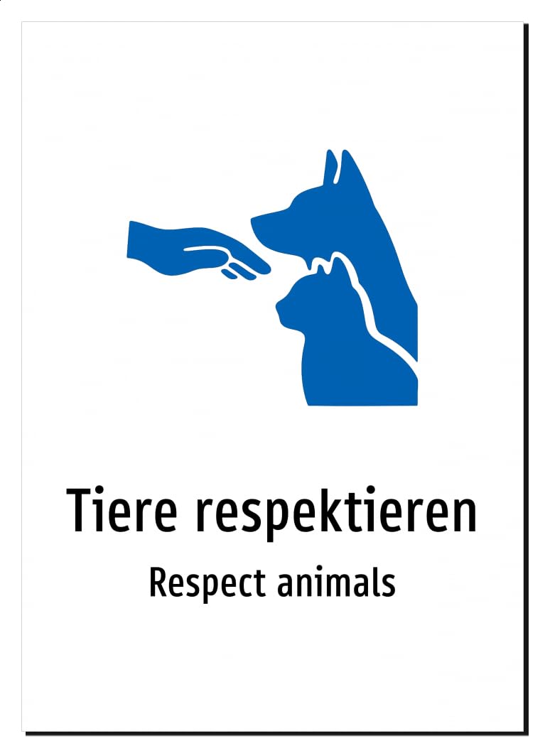 47298-DEEN-S-06 | Tiere respektieren Schild/Aufkleber | Deutsch