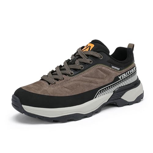 YOUTHUP Chaussures Basses randonnée pour Homme imperméables Brun