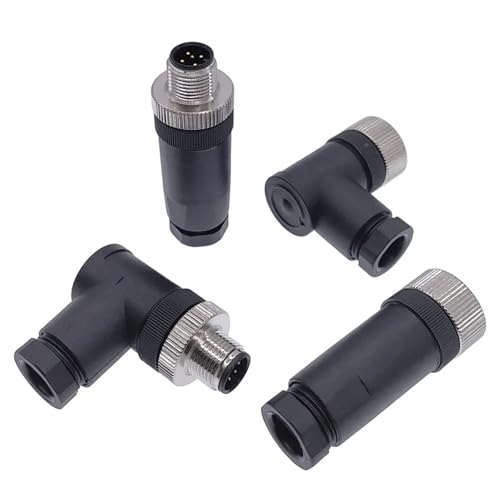 Juego de conectores para sensor M12 de 8 pines con formato angular industrial 7