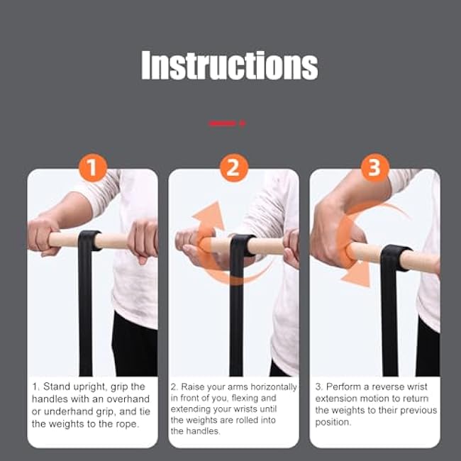 Forearm Strengthener - Wrist Roller Forearm Strengthener With Wood Handle | Heavy-Duty Strengthening Equipments For Hand Arm Muscle Joint Training Fitness Boxing Lifting Recovery And Others