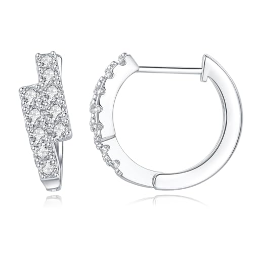 925 Sterling Silver Cubic Zirconia Double Hoop Earrings for Women, Hypoallergenic Sparkling Diamond Hoop Earrings for Daily Wear