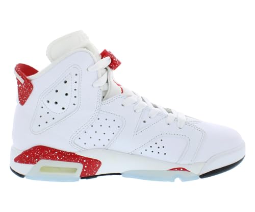 Jordan Boy's Air 6 Retro (Big Kid) White/University Red/Black 7 Big Kid M3