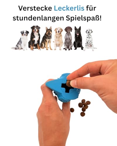Generisch Hundespielzeug Gummi Dino – langlebiges Kauspielzeug für Hunde, Zahnpflege & Leckerli-Spielzeug, für kleine, mittlere & große Hunde
