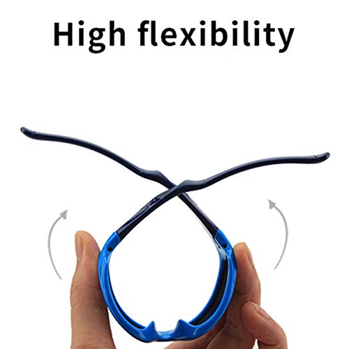 Azorb Sports Polarized Kids Sunglasses Tpee Rubber Flexible Frame For Children Age 3-10 (Blue & Dark Blue) #TOP4