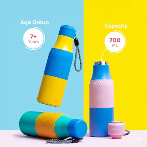 Image of Rabitat ZAPPY Insulated Water Bottle for School Kids | Steel Water Bottle for Kids | Kids Water Bottle | 1+1 Year Brand Warranty | Hot & Cold Upto 18 Hours | Office, Gym, Outdoor 700ml Blue