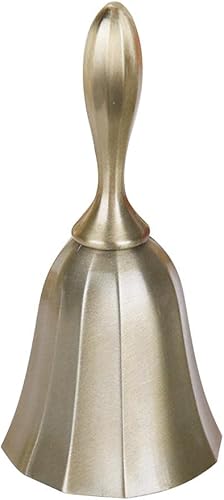 Alnicov Campana de mano, campana de llamada, campana de boda, campana de cena, campana de aula, bronce mate