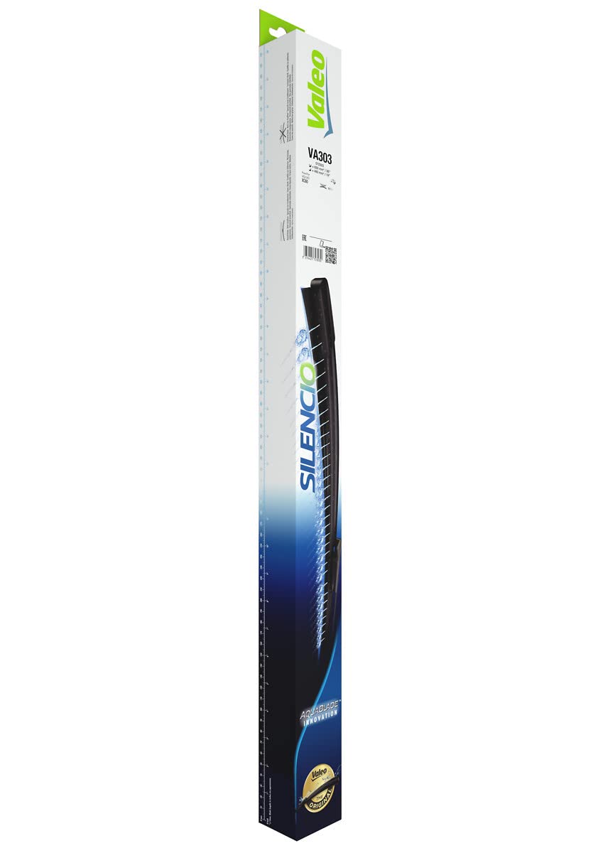 VALEO Silencio Original Aquablade Escobilla - VA303 - Kit de las Mejores en su Clase en Rendimiento de Limpieza y Barrido, Escobillas 650mm/480mm - Delanteras - Juego de 2 Escobillas - 572303
