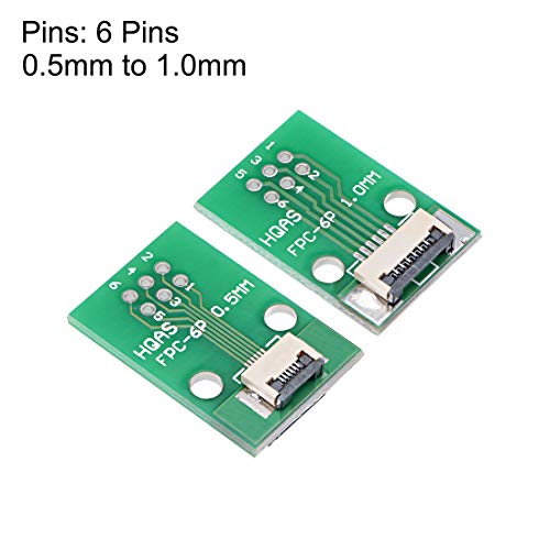 uxcell Adaptador PCB FFC FPC 6 pines 0.5mm a DIP 2.0mm miniatura 2