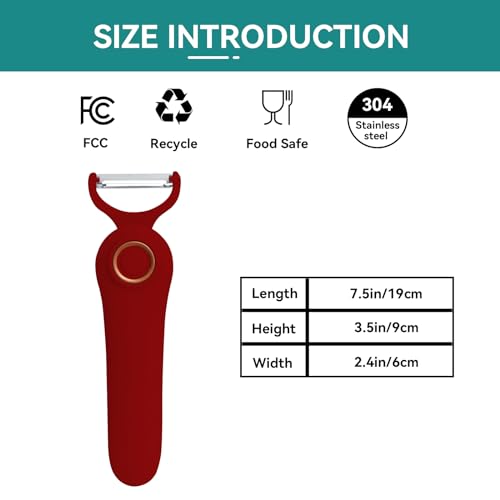 Image of 3-in-1 Electric Peeler | Auto Blade for Fruits /Vegetables | 3 Interchangeable Blades | Type-C Charging,Battery Capacity 1500 mAh | Kitchen, Travel, Camping Red