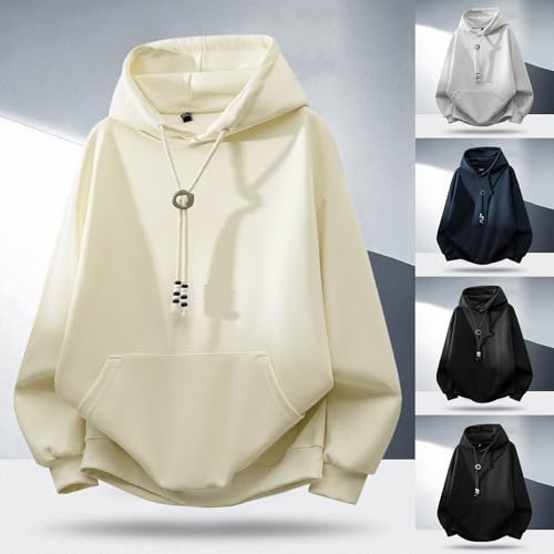 Men's Casual Hooded Sweatshirt Long Sleeve Pullover Lightweight Breathable Soft Blend Comfortable Everyday Wear4