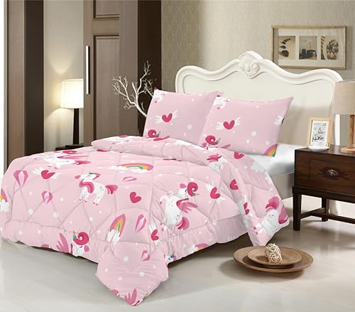 Edredón Nórdico para Cama 90 (180x260 cm) - Relleno de Fibra 250gr/m2, Diseño Estampado Reversible, Suave, Transpirable, Hipoalergénico, Ligero y Cálido para Invierno y Entretiempo (Orlando)