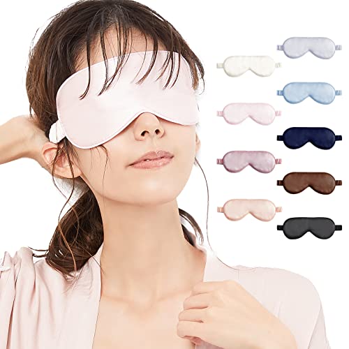 Mir アイマスク シルク アイピロー サテン 快眠 シルク100% 睡眠 グッズ 優しい素材 目隠し 安眠 メンズ レディース 快眠グッズ 旅行 出張 美容 保湿 ピンク