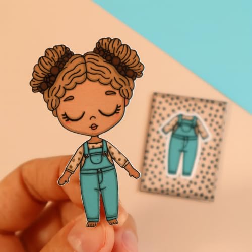 Image of Titu Ki Baatein Paper Doll Nola in a Box DIY Mini Matchbox Dollhouse Craft Kit for Kids, Cut and Paste Activity with Accessories