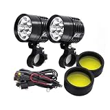 SJSJJAH 2 STÜCKE Universal L6X Scheinwerfer LED Motorrad Motorrad 8000LM Moto Scheinwerfer Wasserdicht Nebel Spot Motos Birne Super helle 12 V(Always bright A)