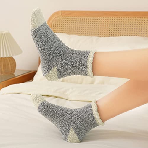 Clothirily 5 Pairs Fuzzy Socks - Fuzzy Socks For Women, Cozy Fluffy Socks Slipper Socks Microfiber Sleeping Socks Super Soft Winter Socks Fuzzy Womens Socks Womens Fuzzy Socks #TOP2