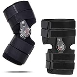 Ortesis de rodilla con bisagra con mandril, Ortesis de rodilla ajustable ajustable proveedores para lesiones deportivas y Protección contra la articulación de la rodilla Brace fijo Hombre Mujer(L)