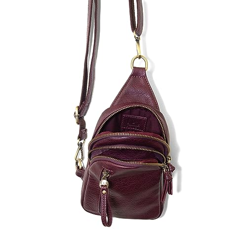 Image of Joy Susan Skyler Sling Bag: Vegan Leather, Zippered Closure, Brass Plated Hardware