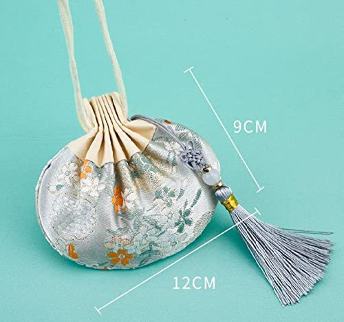 4 bolsas cariadas chinas para joyas con cordón miniatura 3