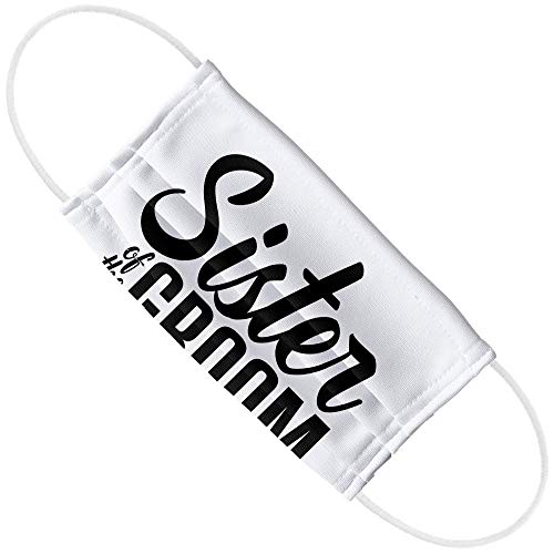 Popfunk Sister of the Groom Wedding 1-Ply Reusable Face Mask Covering with Adjustable Nose Wire, Unisex