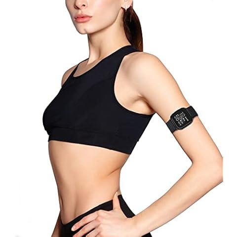 BUMOVE Elastic Armband for Fitbit Versa/Versa 2 Fitness Tracker Watch, Adjustable Sport Workout Women Men Stretchy Arm or Ankle Band Strap (Black) Cover