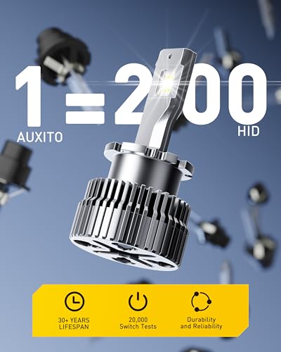 Image of AUXITO D4S D4R Fog Light Bulbs, 50000LM 6500K Cool White, Pack of 2