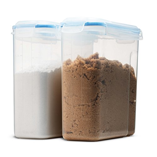 4 Pack Airtight Cereal & Dry Food Storage Container - Bpa Free Plastic Kitchen And Pantry Organization Canisters For, Flour, Sugar, Rice, Nuts, Snacks, Pet Food & More (4L, 16.9 Cup, 135.5 Ounce #TOP1
