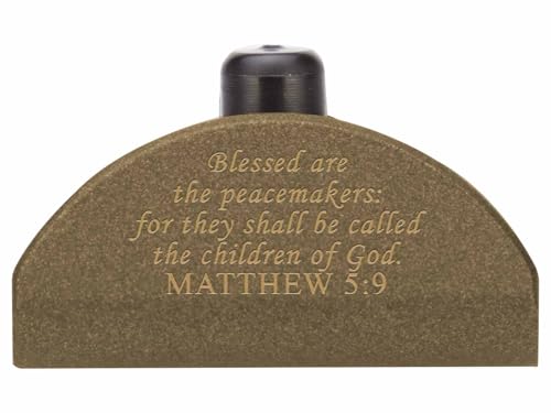 NDZ Performance Grip Plug for Glock Gen 4-5 – Heavyweight Brass – Fits G17 G19 G22 G23 G31 G34 G45 G47 – Cerakote Burnt Bronze Finish, Bible Matthew 5:9 – Made in USA