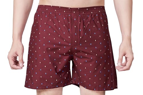 Image of Men's Cotton Printed Regular Fit Boxer Shorts | Soft & Breathable Innerwear | Comfortable Boxers | Lightweight & Stylish Nightwear