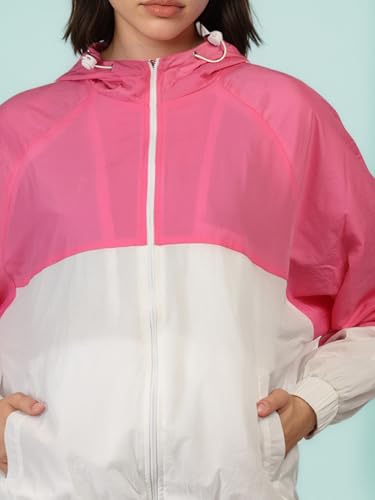 Image of CHKOKKO Sunscreen Jacket for Women Hooded Zipper Sports Jacket | UV Protection | Sun Protective | Lightweight Water Resistant | Riding Biker | Outdoor Travel Gym Running