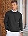 COOFANDY Mens Crew Neck Sweaters Long Sleeve Lightweight Knit Dress Pullover Sweaters Black
