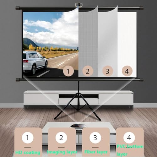 Pantalla de proyección portátil con trípode 72 pulgadas 16:9 miniatura 3