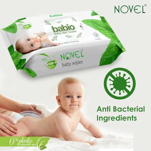 Image of Novel Aloe Vera Baby Wipes 72 Wipes x Pack of 3 (216 Wipes) - Label