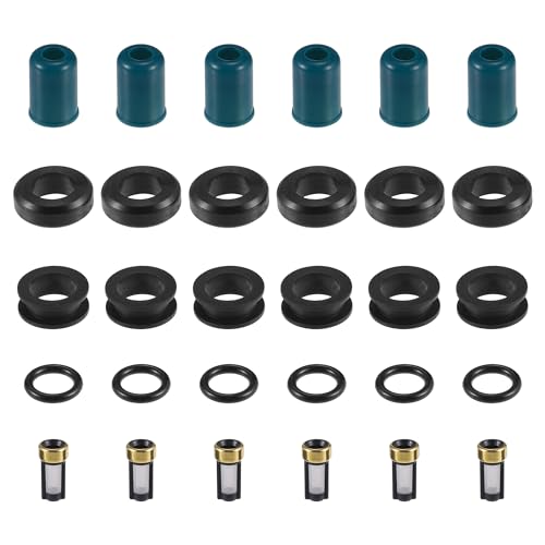 Partuto Fuel Injector Seal O Ring - Car O-Ring Rebuild Repair Kit - for Toyota 3VZE 3.0L 1988-1995 NBR Rubber Black - 6 Sets