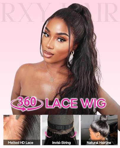 360 HD Lace Front Straight Human Hair Wig 12A Upgraded Hidden Straps 360 Full Lace Glueless Wig Human Hair With Drawstring，Invisible Strap Pre Plucked Pre Cut With Baby Hair for Women 16inch - Image 8
