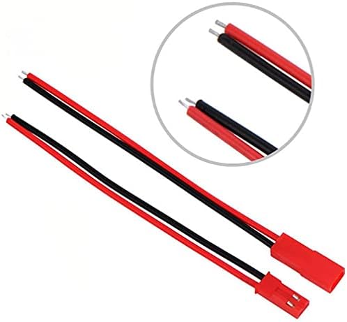 UMTMedia® 20 Pairs JST Plug and Socket connectors RC Li-Po Battery leads 2P Red and Black Wire UK (20 Male + 20 Female)