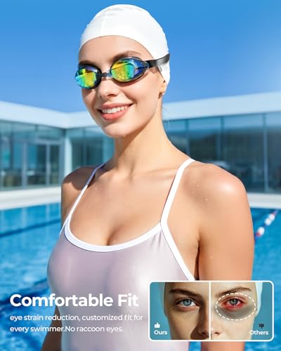 Aegend Flat Lens Swim Goggles, Anti-Fog Swimming Goggles, No Leak Anti-UV Pool Goggles for Adult Men Women Youth - image 5