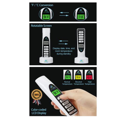Amplim No Touch Professional Forehead and Ear Thermometer | Non-Contact Digital Baby Thermometer for Kids Adults Infants Toddlers | Touchless Temporal Thermometer FSA HSA - Thumbnail 4