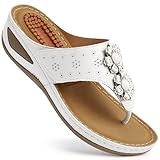 Ecetana Womens Wedge Sandals Dressy: 2026 Comfortable Casual Summer Flip Flops Walking Platform Slides Shoes