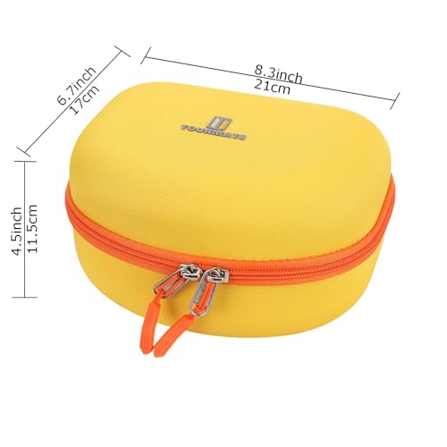 Image of Tourmate Hard Travel Case for Riwbox CT-7 / CT-7S Cat Ear LED Light Kids Wireless Headphones, Protective Carrying Storage Bag (Yellow&Orange)