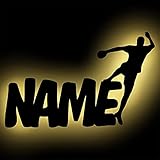 Schlummerlicht24 Led Handball Wand-Lampe mit Name Geschenke Nachtlicht Geschenkidee für Handballer Handballerin zum Geburtstag Jubiläum Verein