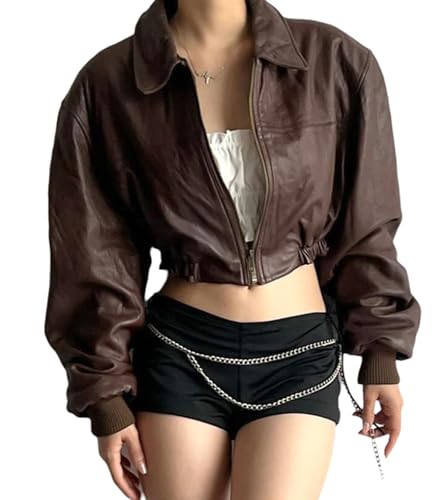 未使用タグ付き　BULKY SLEEVE CROPPED JACKET Amazon.com: Lucrosun Women's Cutout Cropped Bomber Jacket