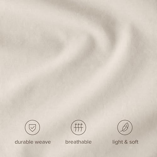 Bare Home 100% Organic Cotton Percale Duvet Cover Set (Queen, French Beige) by Bare Home - Used condition - Image 5